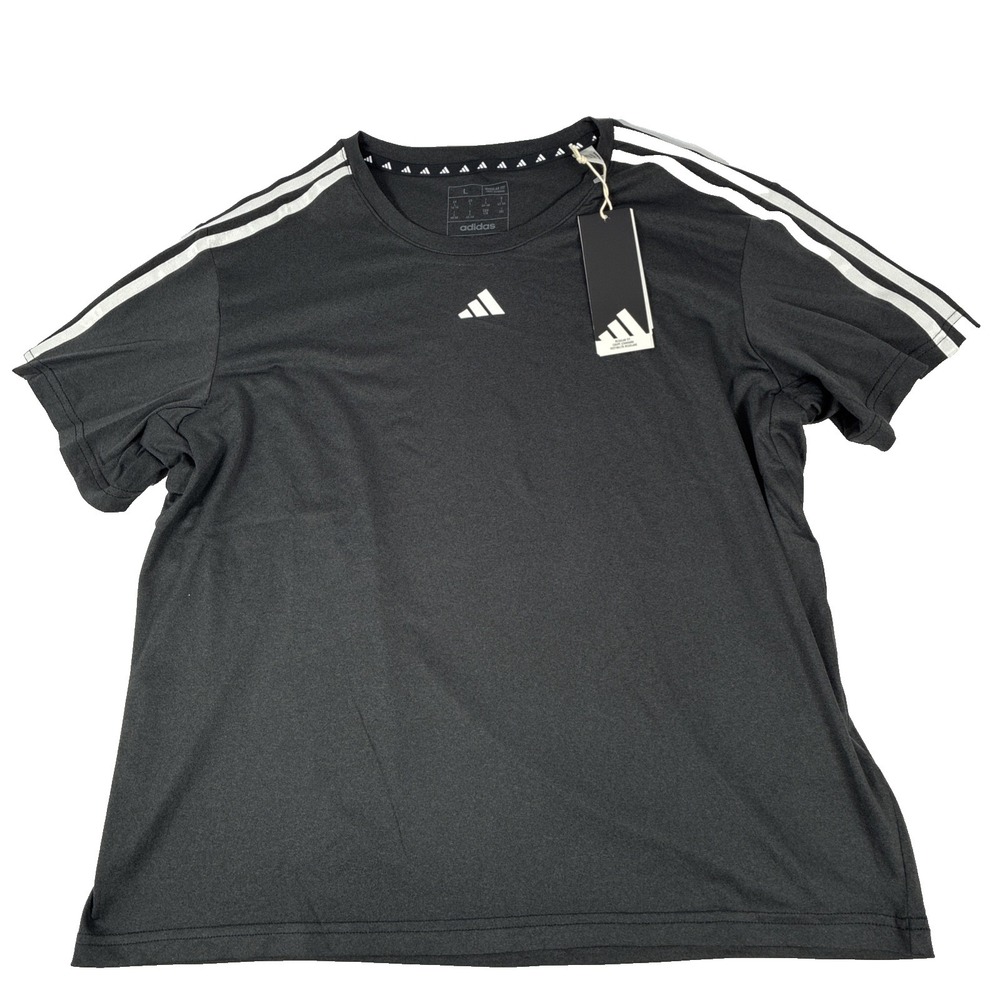 New adidas Women's Aeroready Train Essentials 3-Stripes T-Shirt Large #IC5039